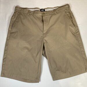 Lands' End Active Performance 11" Chino Shorts Men's 38 Khaki Polyester Blend